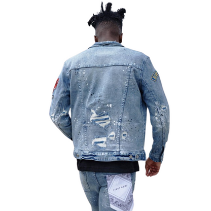 Varsity Patch Denim Jacket