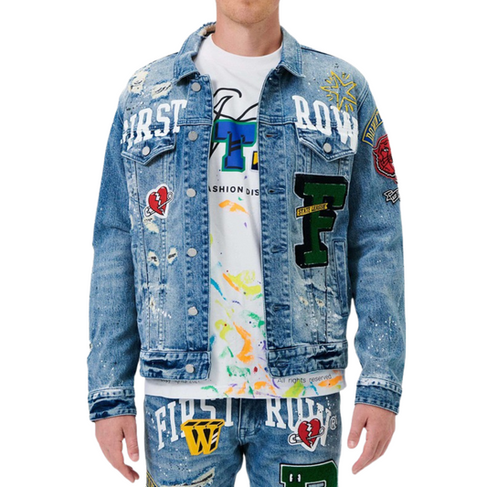 Varsity Patch Denim Jacket