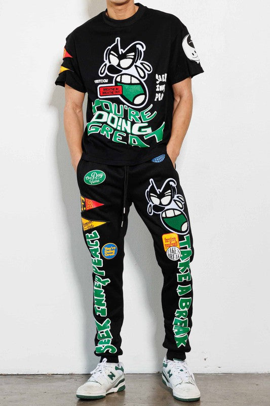 Chenile Patch Joggers