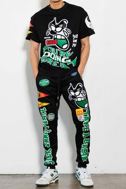 Chenile Patch Joggers