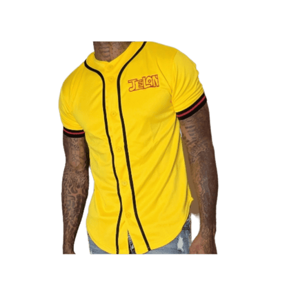 Button Up Jersey Shirt (Yellow/Red)
