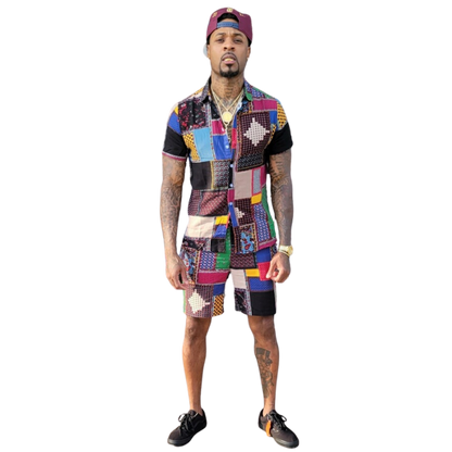 PatchWork Short Set