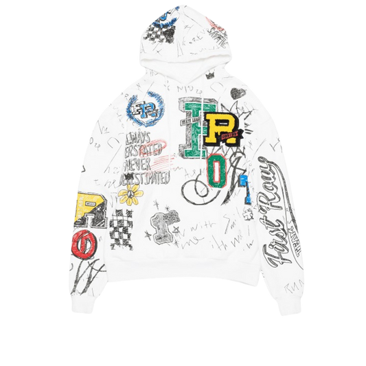 Varsity Patch Allover Hoodie (White)