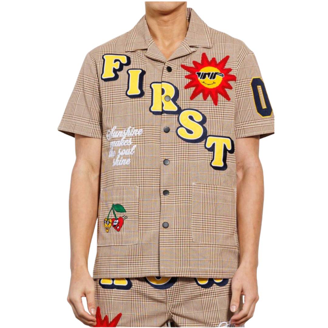 Plaid Patch Woven Shirt