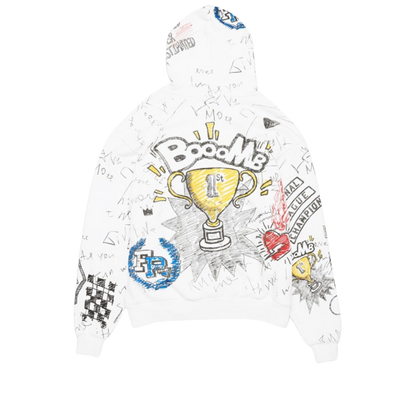 Varsity Patch Allover Hoodie (White)