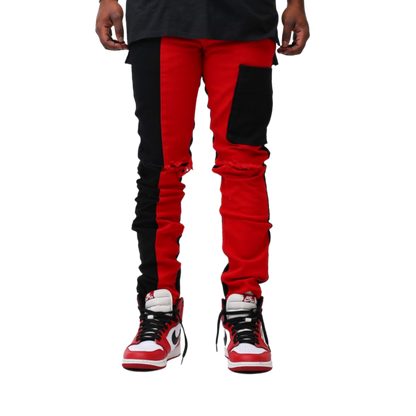 Contrast Jeans (Black/Red)