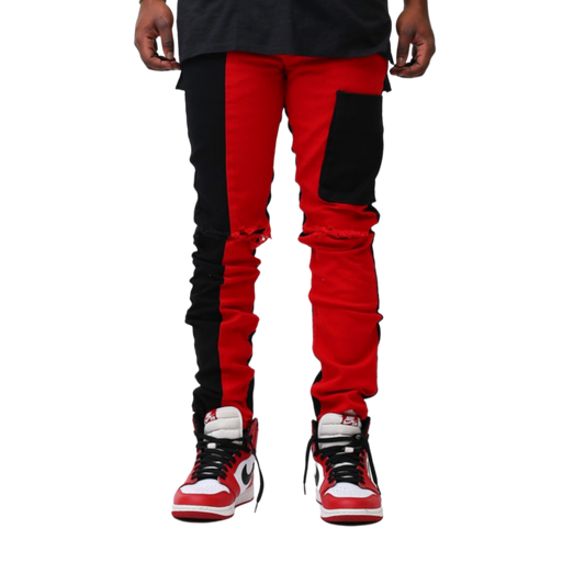 Contrast Jeans (Black/Red)