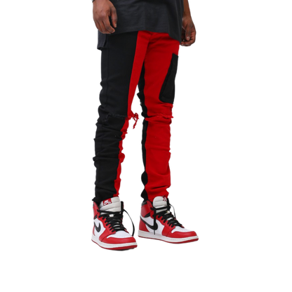 Contrast Jeans (Black/Red)