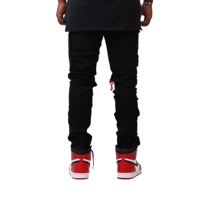 Contrast Jeans (Black/Red)