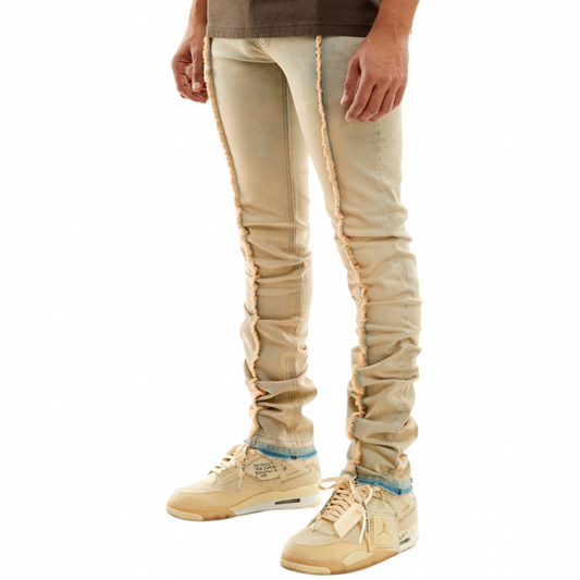 Raw Edge Stacked Jeans